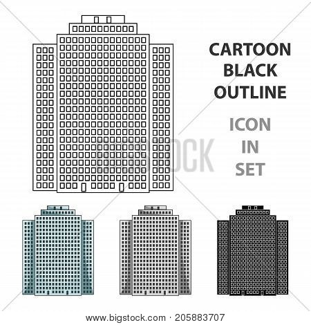 High-rise building, skyscraper, Realtor single icon in cartoon style vector symbol stock illustration .