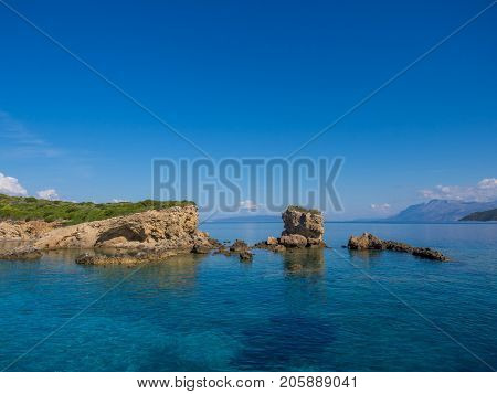 Small island around Lefkas in Greece