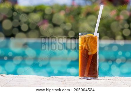 Glass Of Cuba Libre Cocktail