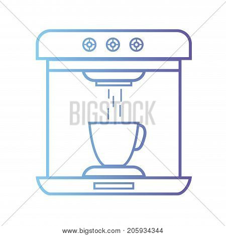 line technology coffee maker electric kitchen utensil vector illustration