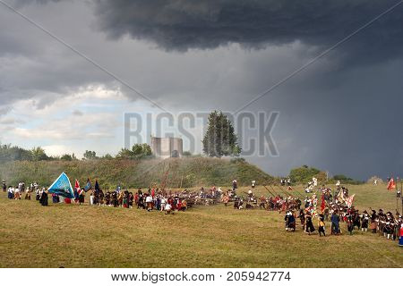 PALMANOVA ITALY - SEPTEMBER 03: Historical Groups dressed in ancient clothes during the historical Reenactment a.d. 1615 on September 03 2017