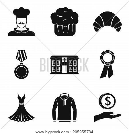 Offertory icons set. Simple set of 9 offertory vector icons for web isolated on white background