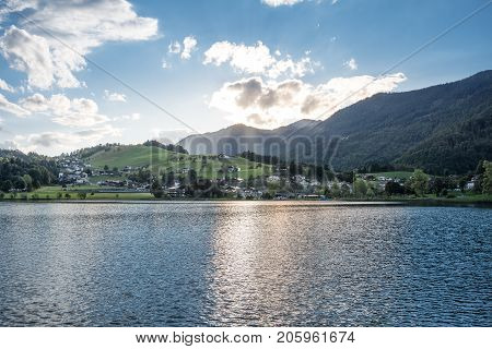 The Mountain Lake Thiersee In Tyrol, Austria
