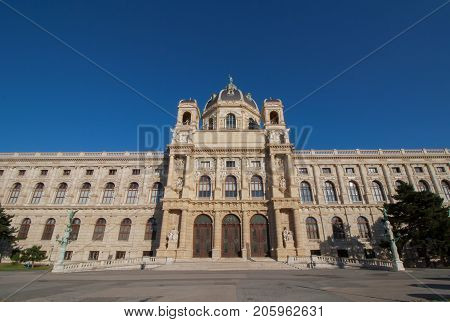 Low angle view of a historic building in downtown district at Vienna, Austria