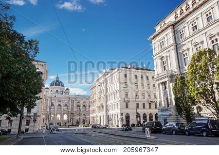 Low angle view of historic buildings at daytime at Vienna, Austria