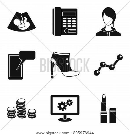 Ideal business icons set. Simple set of 9 ideal business vector icons for web isolated on white background