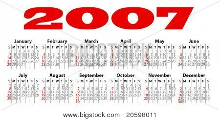 Calendario per il 2007