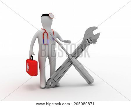 3d technical service . 3d rendred illustration