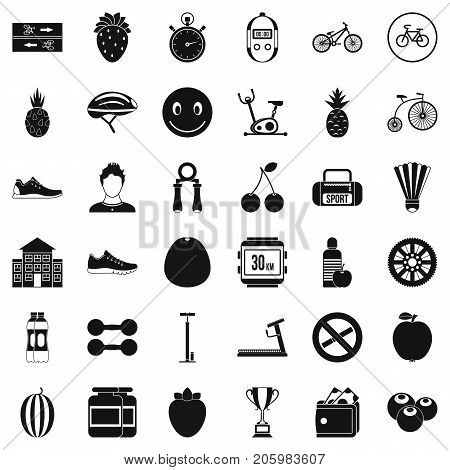 Protein icons set. Simple style of 36 protein vector icons for web isolated on white background