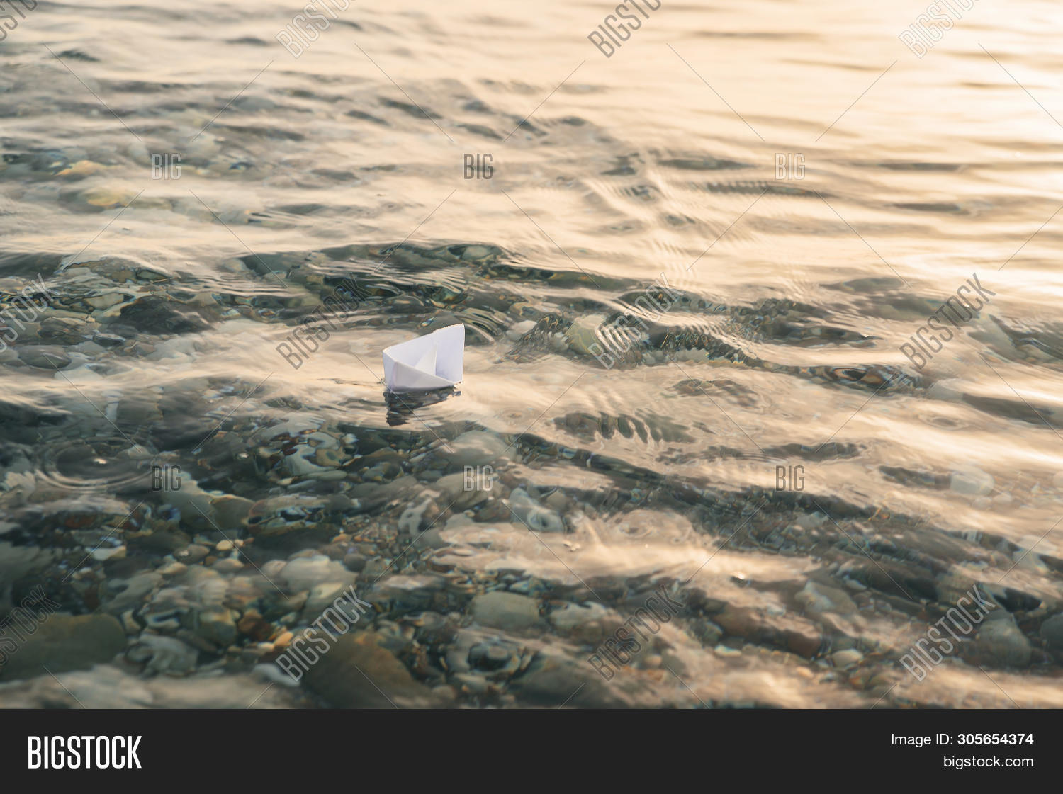 Paper Boat Floats On Image & Photo (Free Trial) | Bigstock