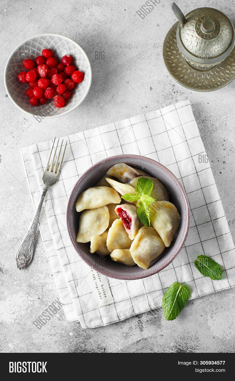 Cherry Dumplings Mint Image Photo Free Trial Bigstock