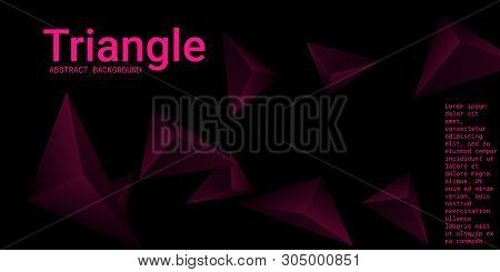 Abstract Composition Of  Triangle. Minimal Geometric Background.  3d Vector Illustration . Mangent  