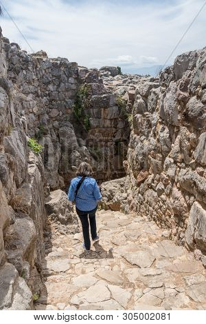 Massive Boulders Form The Walls Of The Fortress And Palace Of Tiryns In Greece