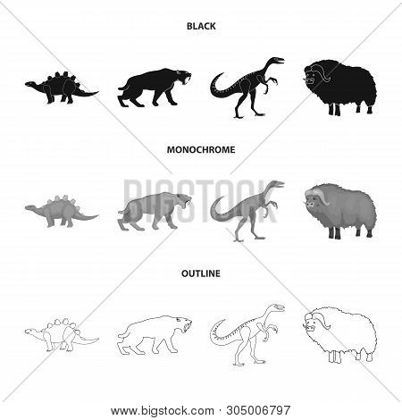 Isolated Object Of Animal And Character Logo. Set Of Animal And Ancient  Stock Symbol For Web.