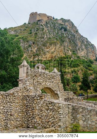 Hilltop Fortress Of Palamidi Above The City Of Nafplio In Greece