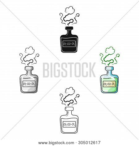 A Vial Of Green Potion.medicines For Diabetics.diabetes Single Icon In Cartoon, Black Style Vector S