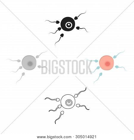 Fertilization Icon In Cartoon, Black Style Isolated On White Background. Pregnancy Symbol Stock Vect