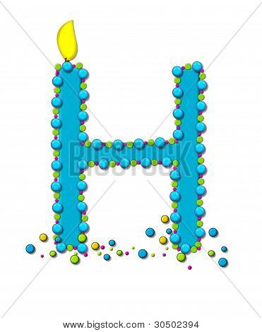 Alphabet Birthday Cake Candle H