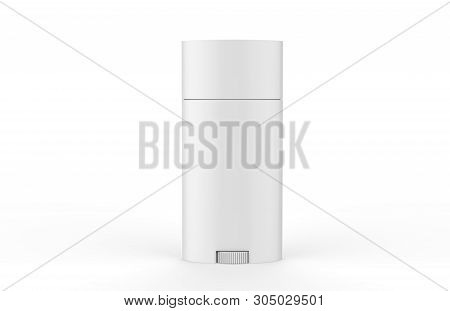 White Blank Roll On Deodorant And Lip Balm Tube, Mock Up Template On Isolated White Background, 3d I