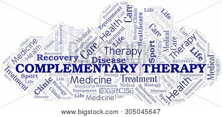 Complementary Therapy Word Cloud. Wordcloud Made With Text Only.
