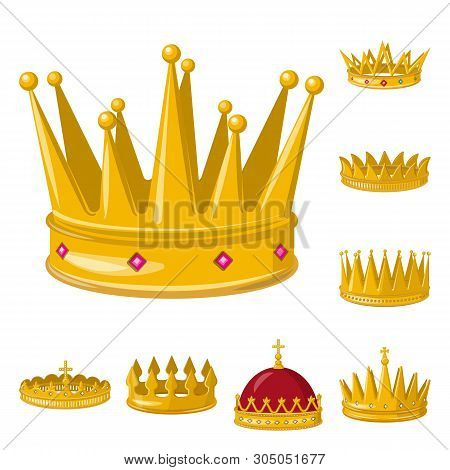 Vector Illustration Of Monarchy And Gold Symbol. Set Of Monarchy And Heraldic Stock Vector Illustrat