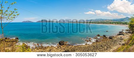 Panoramic View At The Bay With Beaches Near Jaco City - Costa Rica