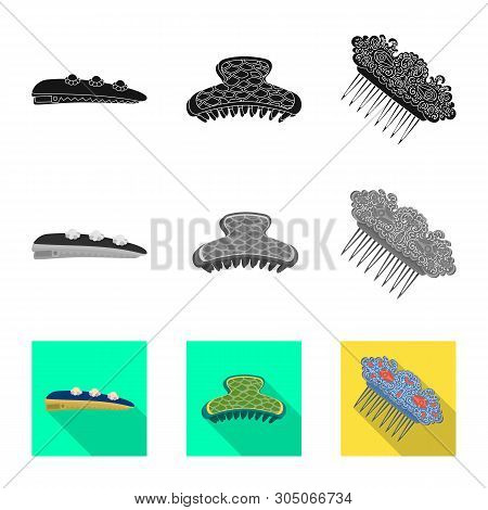 Vector Design Of Beauty And Fashion Logo. Set Of Beauty And Female Stock Vector Illustration.
