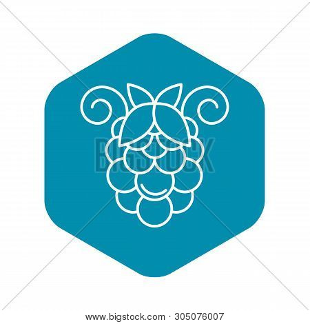 Bunch Of Grapes Icon. Outline Bunch Of Grapes Vector Icon For Web Design Isolated On White Backgroun