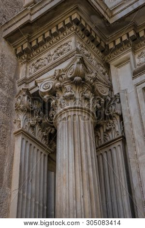 Corinthian columns. Assumption of the Virgin Cathedral (Santa Iglesia Catedral - Museo Catedralicio), Jaen, Andalucia, Spain