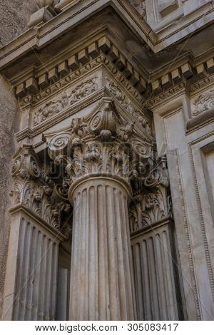 Corinthian columns. Assumption of the Virgin Cathedral (Santa Iglesia Catedral - Museo Catedralicio), Jaen, Andalucia, Spain