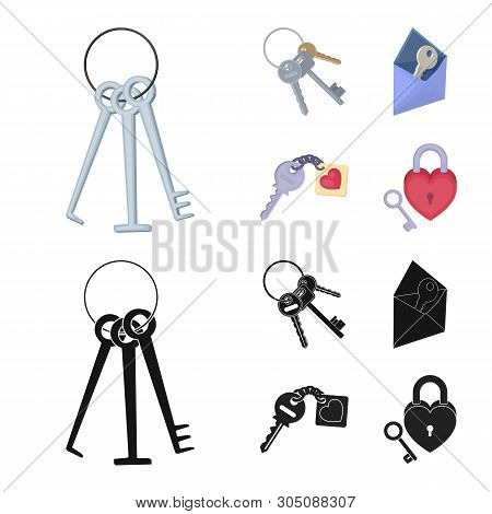 Isolated Object Of Key  And Protection Logo. Set Of Key  And Security Stock Symbol For Web.