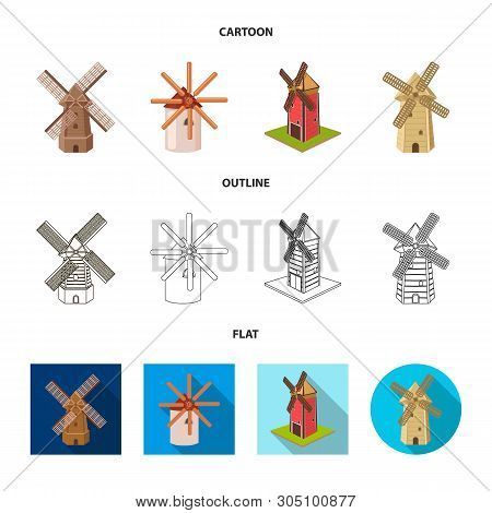 Vector Design Of Landscape And Village Symbol. Collection Of Landscape And Farm Stock Symbol For Web