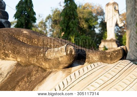 Nong Khai, Thailand, January 27, 2019 - Old Statue In Sala Keo Kou Temple, Nong Khai, Thailand, Asia