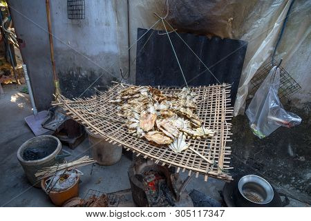 Dried Fishes In Thailand, Thai Food, Asia.