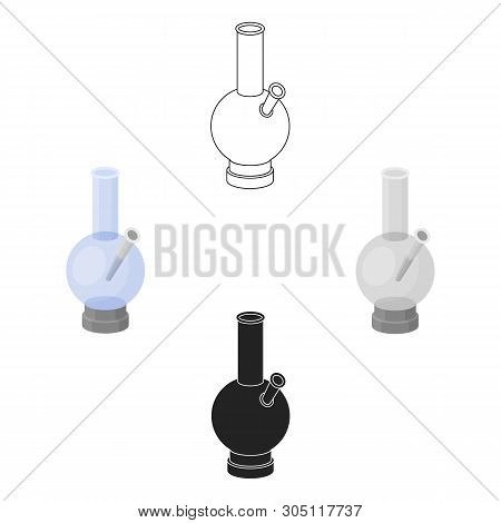 Bong Icon In Cartoon, Black Style Isolated On White Background. Drugs Symbol Stock Vector Illustrati