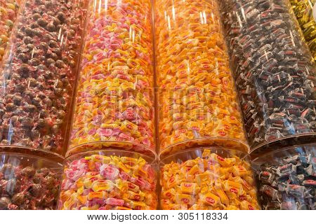 The Hague, The Netherlands - June 6 2019: Candy Store In The Hague With Wrapped Sweets And Toffees I