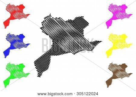 Saida Province (provinces Of Algeria, Peoples Democratic Republic Of Algeria) Map Vector Illustratio