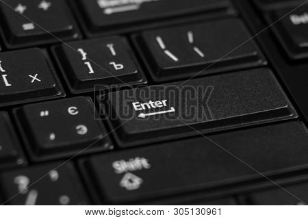 Black Computer Keyboard Close Up