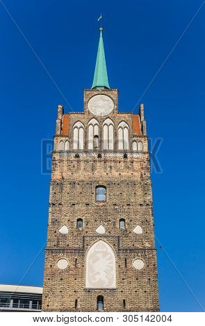 Historic City Gate Kropeliner Tor In The Center Of Rostock, Germany