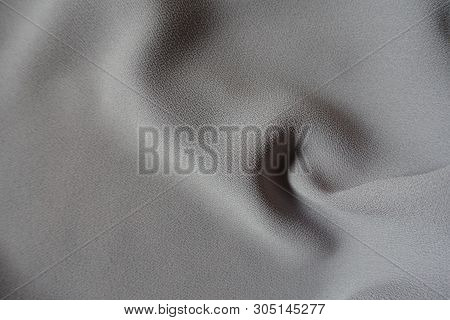 Spiral Soft Fold On Grey Crepe Georgette Fabric