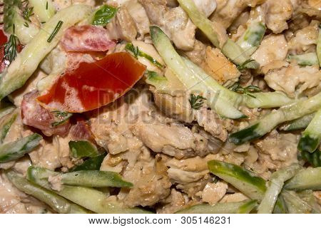 Shawarma With Chicken And Vegetables.background Of Shawarma In Garlic Sauce.background Of The Shawar