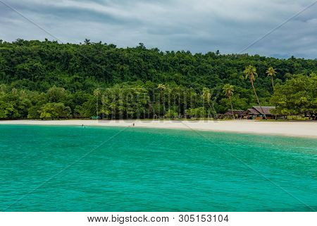 Famous Champagne Beach, Vanuatu, Espiritu Santo island, near Luganville,  South Pacific