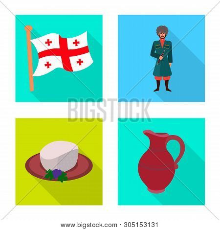Vector Illustration Of Culture And Sightseeing Sign. Collection Of Culture And Originality Stock Vec