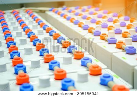 Busbar For Connect Battery Together In Charger And Invertor Convert In Power Plant For Supply Electr