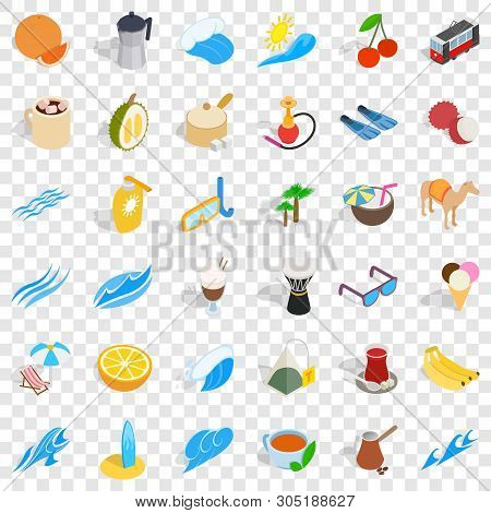 Camel Icons Set. Isometric Style Of 36 Camel Vector Icons For Web For Any Design