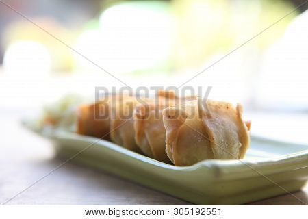 Wonton On Wood Blackground