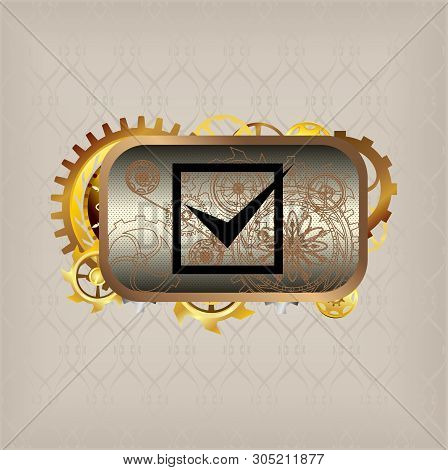 Menu Icons Steampunk Buttons Set Vec Tor