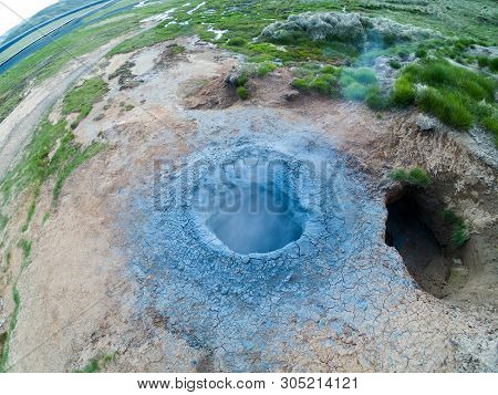 Mud Volcano And Hot Spring In Iceland