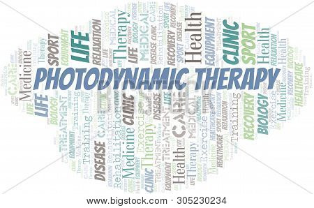 Photodynamic Therapy Word Cloud. Wordcloud Made With Text Only.