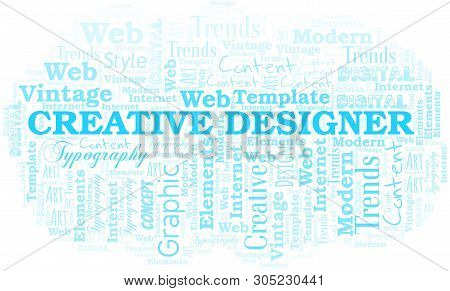 Creative Designer Word Cloud. Wordcloud Made With Text Only.